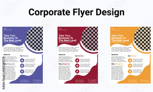 Modern corporate flyer template design for business, creative clean business flyer design template for advertising company promotion growth.