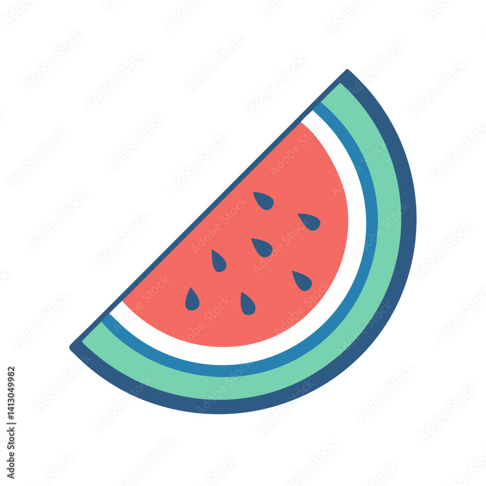 Watermelon Icon Representing Refreshing Summer Fruit and Seasonal Snack Watermelon Icon Representing Refreshing Summer Fruit and Seasonal Snack