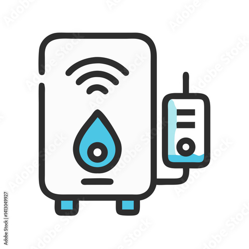 Water Heater Icon Representing Smart Heating Appliance and Temperature Control
