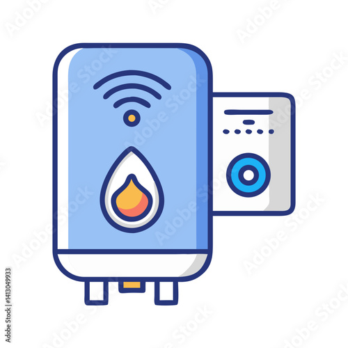 Water Heater Icon Representing Smart Heating Appliance and Temperature Control
