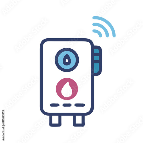 Water Heater Icon Representing Smart Heating Appliance and Temperature Control