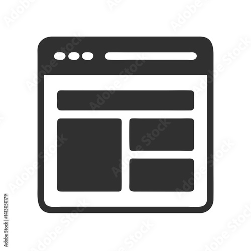 Website Window Icon Representing Online Page and Internet Browsing