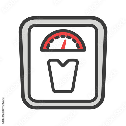 Weight Scale with Gauge Icon Representing Body Measurement and Fitness Tracking