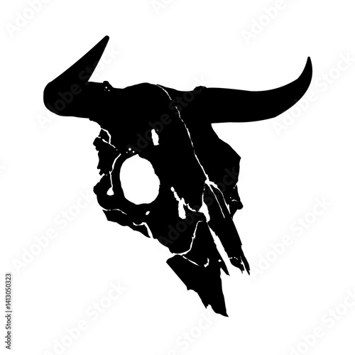 Bull skull silhouette – vector icon