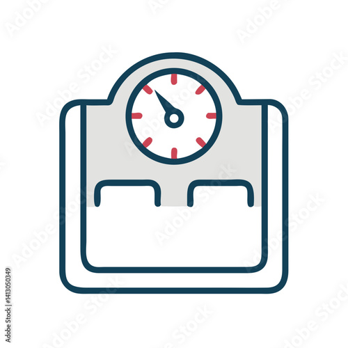 Weight Scale with Gauge Icon Representing Body Measurement and Fitness Tracking