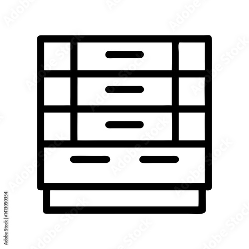 Wide Drawer Cabinet Icon Representing Horizontal Storage Furniture