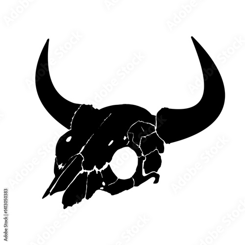 Bull skull silhouette – vector icon