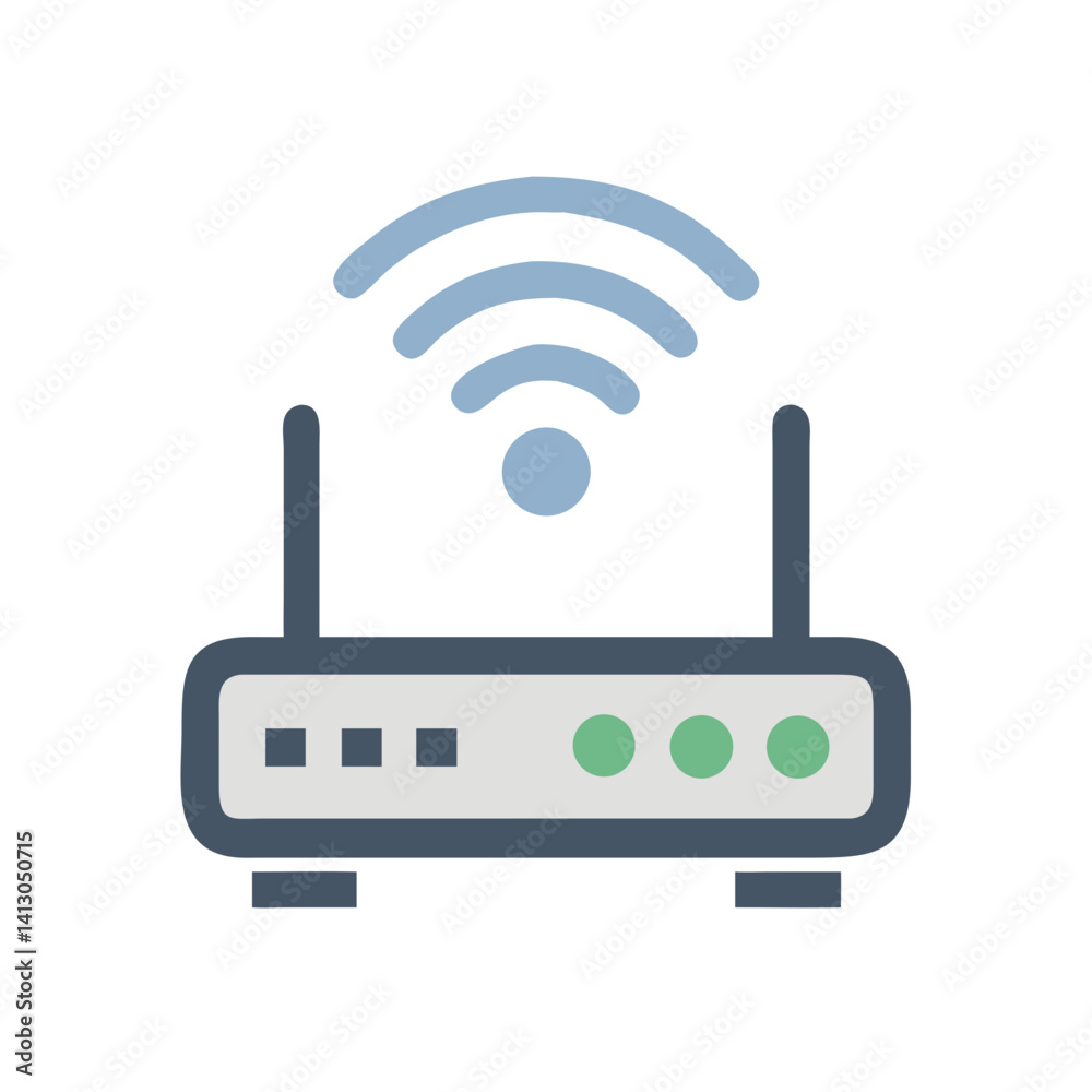 Wireless Router Icon Representing Internet Connection and Network Access Wireless Router Icon Representing Internet Connection and Network Access