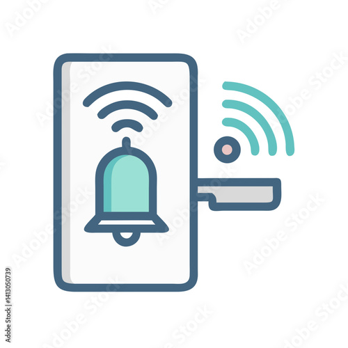 Wireless Bell Icon Representing Smart Door Notification and Alert System