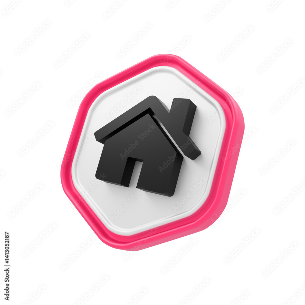 3D Home Icon – House Symbol for Website, Real Estate, or App Interface 3D Home Icon – House Symbol for Website, Real Estate, or App Interface
