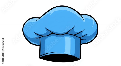 Blue chef hat illustration graphic design