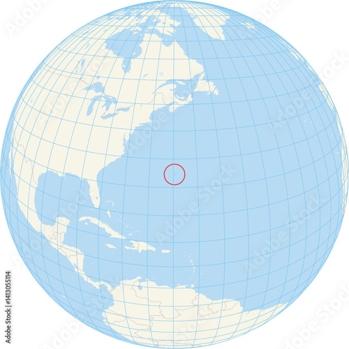 Locator map showing the location of Bermuda
