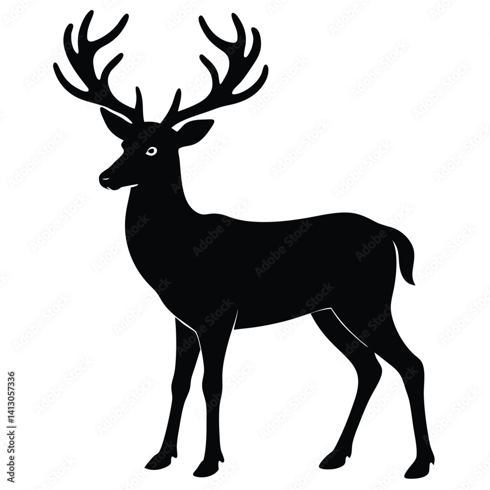 Obraz premium Red Deer Antler Silhouette