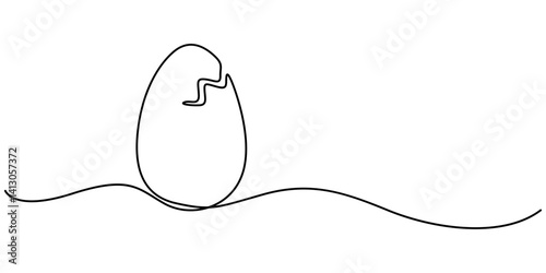 Easter egg continuous line art , line drawing of Easter eggs with greeting happy Easter. Continuous one line drawing, One Continuous Line Drawing of Egg Icon. Single Line pro Vector Illustration, 