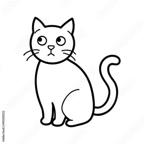 black and white cat cartoon