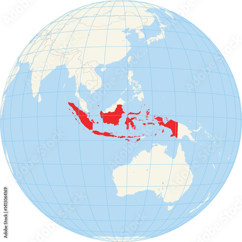 Locator map showing the location of Indonesia