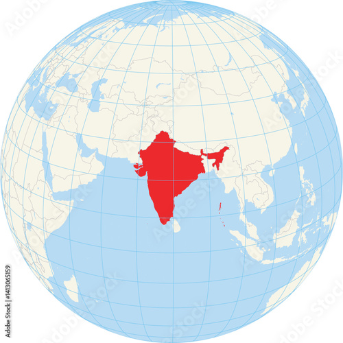 Locator map showing the location of India