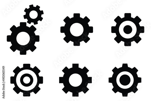 Collection of gear icon vector. Cog wheel icon set vector illustration isolated on white background