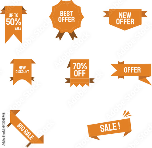 Different sale  price badges, special offer labels and discount stickers isolated vector illustration collection