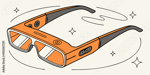 Futuristic Smart Glasses Design Concept Illustration