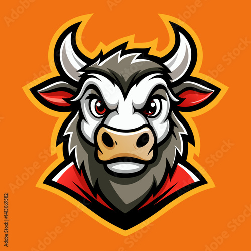 cow mascot logo vector icon