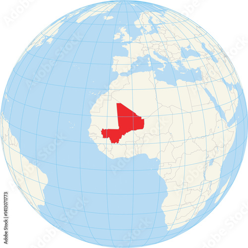 Locator map showing the location of Mali