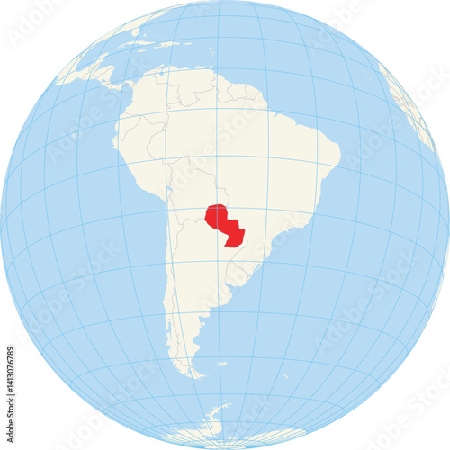 Locator map showing the location of Paraguay