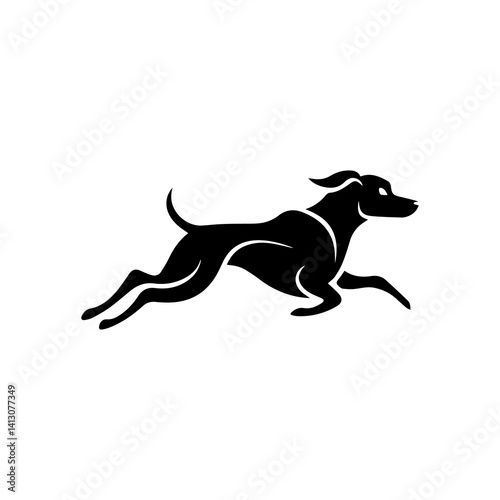 Running or Jumping Dog Silhouette