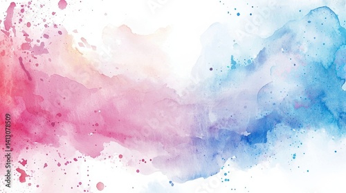 Swirls of pink and blue watercolor blend seamlessly on a white canvas, creating an artistic display that evokes feelings of calm and creativity. This abstract artwork is perfect for modern decor