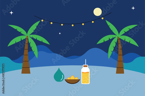 tropical island with palm trees