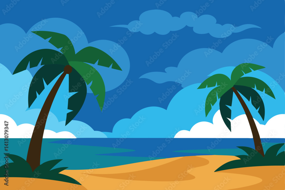 tropical beach with palm trees tropical beach with palm trees