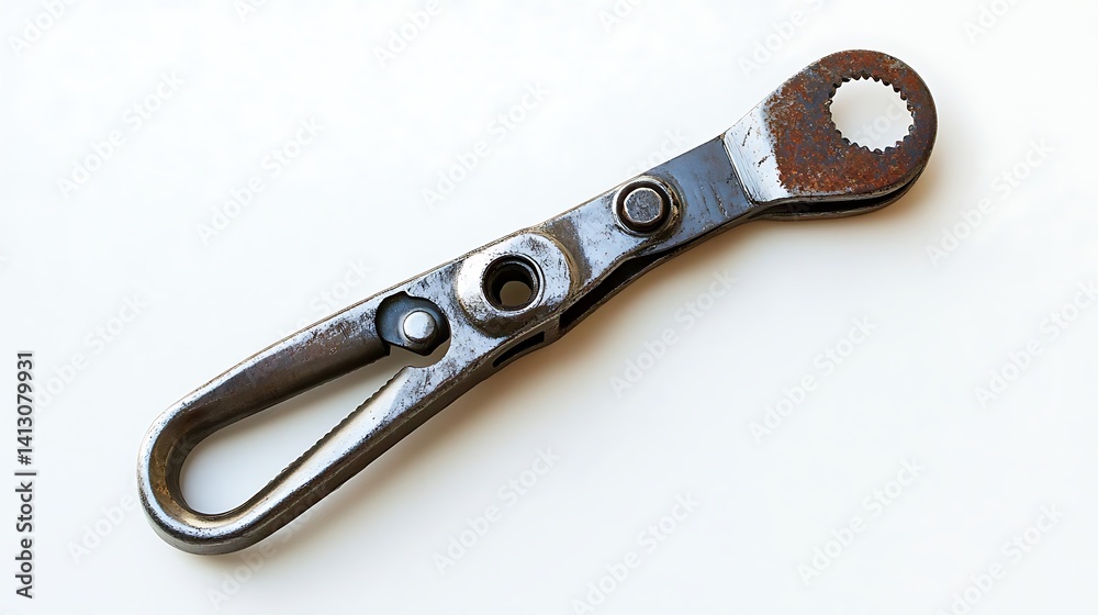 Obraz premium Rusty Metal Lever on White.