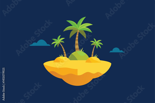 vector illustration of a tropical island