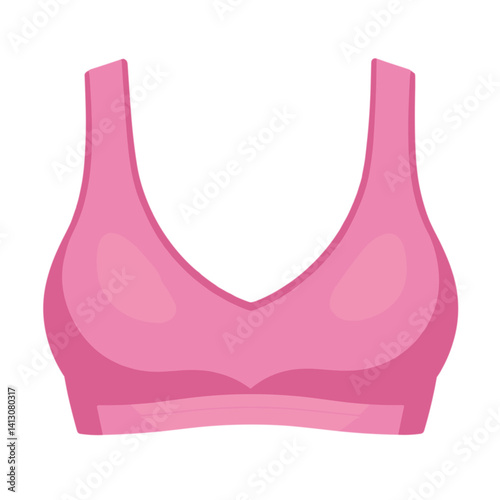 Pink Bra Illustration Design in Minimalist Style  