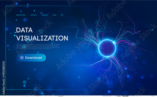 Data Sphere 3D Tech Digital Network. Abstract Vector AI Background. Line Science with Globe Dot Circle and Big Technology to Connect Light Circular Graphics.