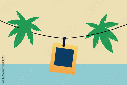 tropical island with palm trees