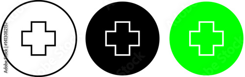 Medical cross line icon. linear style sign for mobile concept and web design. Hospital cross outline vector icon. Symbol, logo illustration. Vector graphics, with transparent background.