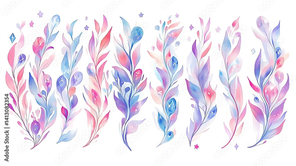 solated on white watercolor tattoo flash set with mystical elements like moons stars and crystal clusters dreamy and ethereal style solated on white watercolor tattoo flash set with mystical elements like moons stars and crystal clusters dreamy and ethereal style