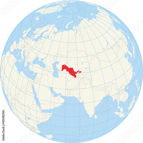 Locator map showing the location of Uzbekistan