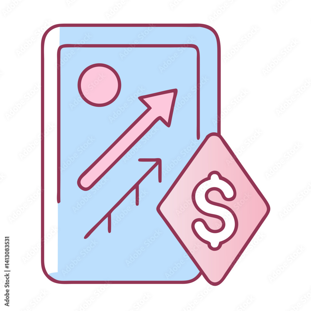 Dynamic Pricing Icon with Graph and Dollar Sign Dynamic Pricing Icon with Graph and Dollar Sign