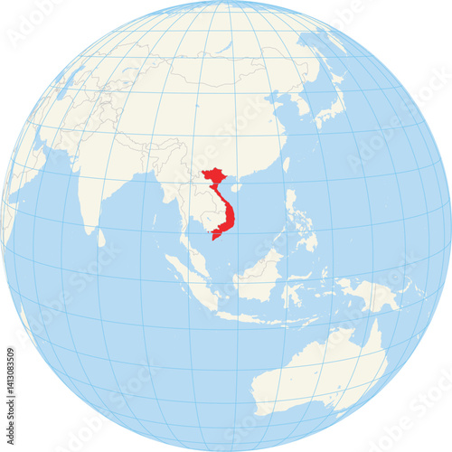 Locator map showing the location of Vietnam