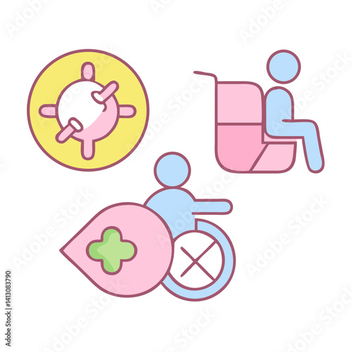 Inclusive Education Concept Icons in Soft Colors  