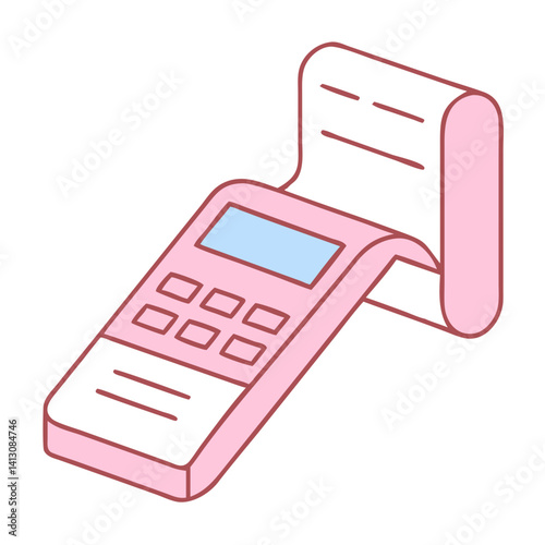 Receipt Scanner Icon in Minimalist Style with Soft Colors  