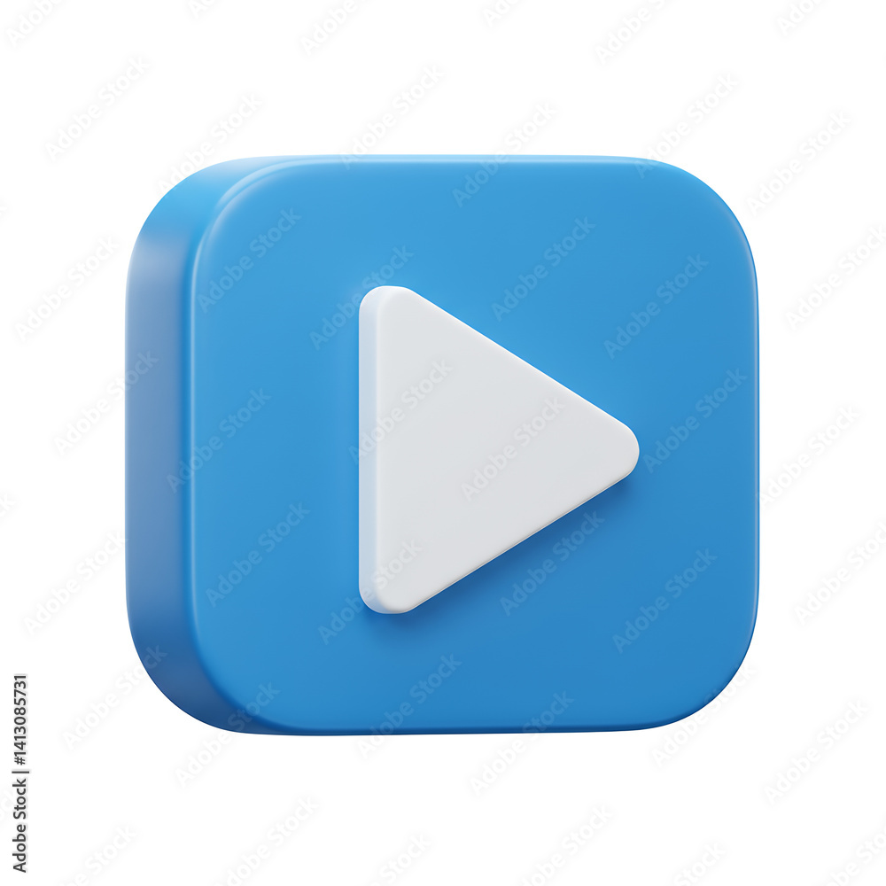 Play Button Icon Blue Rounded Square with White Arrow Play Button Icon Blue Rounded Square with White Arrow