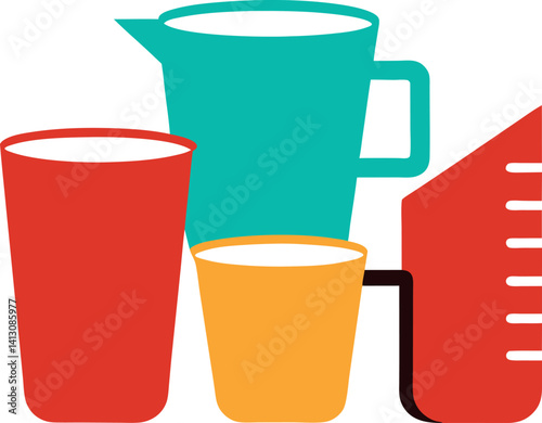 set of plastic cups