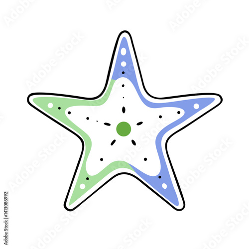 Colorful Starfish on White Background  