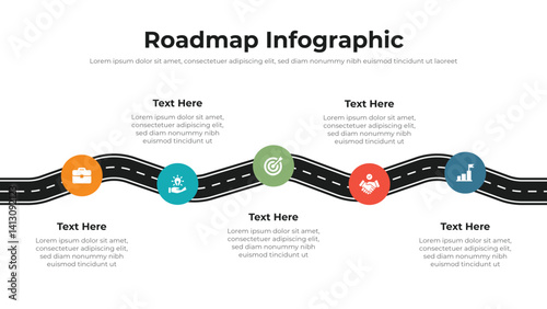 Roadmap infographic presentation layout fully editable.