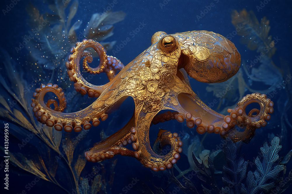 Obraz premium Golden octopus