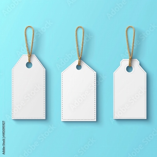 Customizable Price Tags and Labels for Branding and Marketing - Blank Stationery on White Background