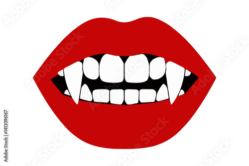 Vampire mouth with fangs vector

